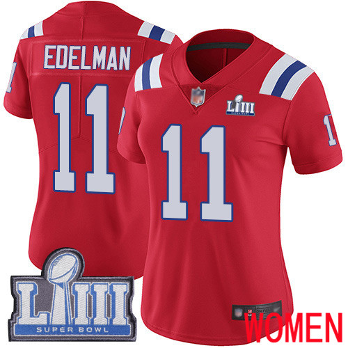 New England Patriots Football 11 Super Bowl Limited Red Women Julian Edelman Alternate NFL Jersey